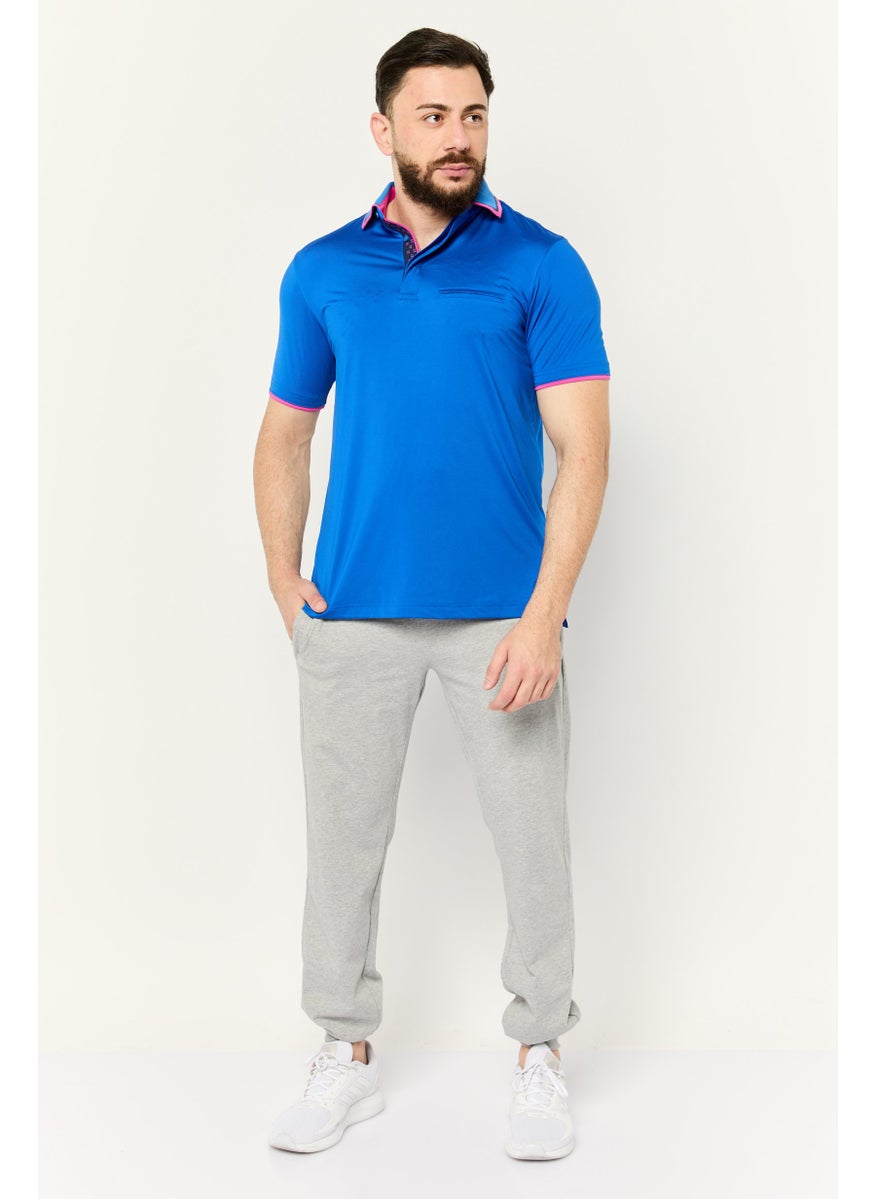 HEAD Men Sportswear Fit Short Sleeves Golf Polo Shirt, Blue  - Image 2