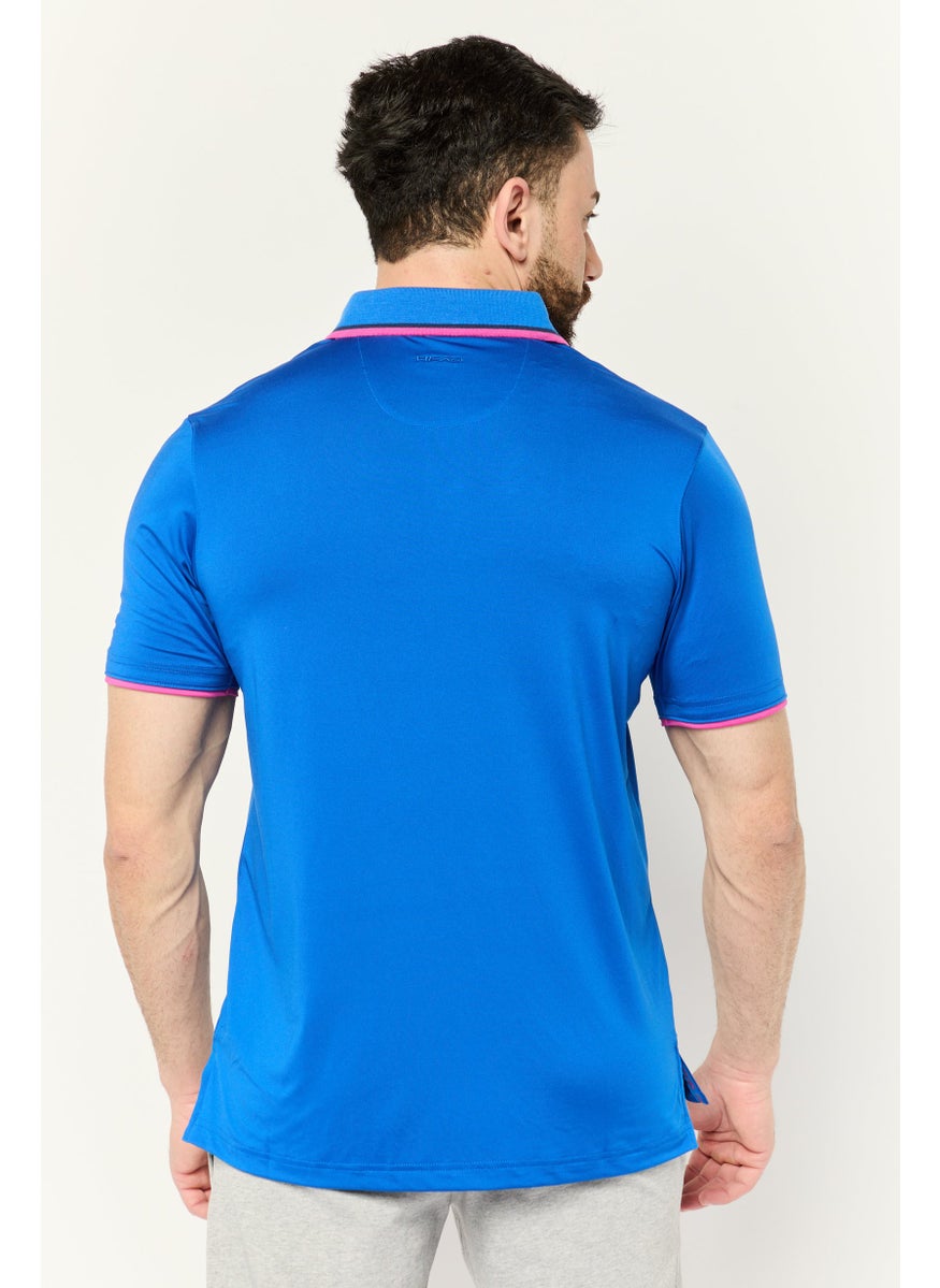 HEAD Men Sportswear Fit Short Sleeves Golf Polo Shirt, Blue  - Image 4