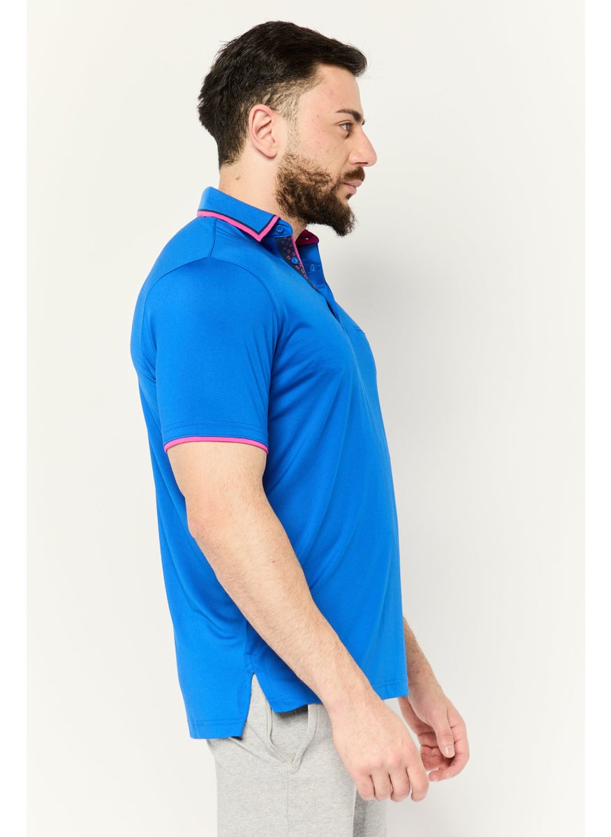 HEAD Men Sportswear Fit Short Sleeves Golf Polo Shirt, Blue  - Image 3