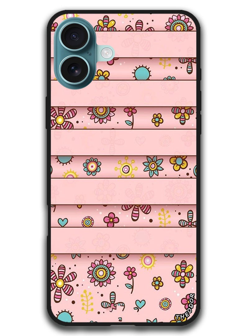 Theodor Protective Case Anti Scratch Shock Proof Bumper Cover For iPhone 16 (6.1)-inch Small Flowers - Image 1