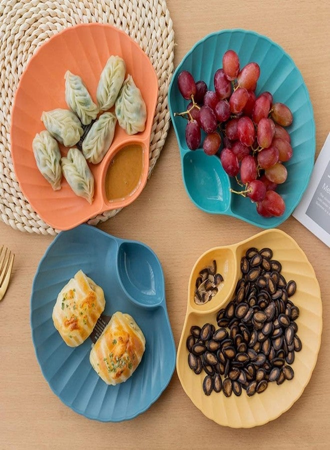 FLOXIT 12 Pcs Tableware Multi-Purpose Creative Snack Tray Shell Shape Plate Multifunction Fruit Plate,Breakfast Plates for Hot & Cold Serving, Multifunction Fruit Plate for Home & Kitchen Yellow - Image 4