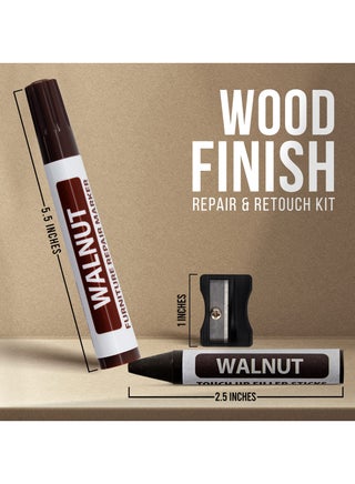 17-Piece Furniture Repair Kit, Wood Markers and Wax Sticks with Sharpener Kit for Stains, Scratches, Wood Floors, Tables, Carpenters, Bedposts, Touch Ups and Cover Ups - view 3