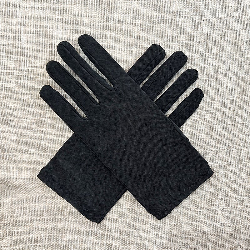 Cross-border short milk silk gloves clothing accessories etiquette gloves summer go out essential Black 