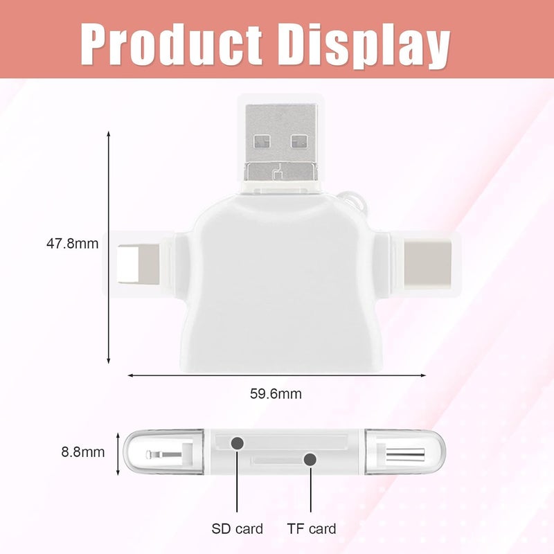 KASTWAVE Multi Port 4 in 1 Card Reader, Multi Port 4 in 1 Universal Sd Card Reader, Universal Card Reader USB, USB 3.0 External Card Readers, for Phone and Laptop Devices - Image 2