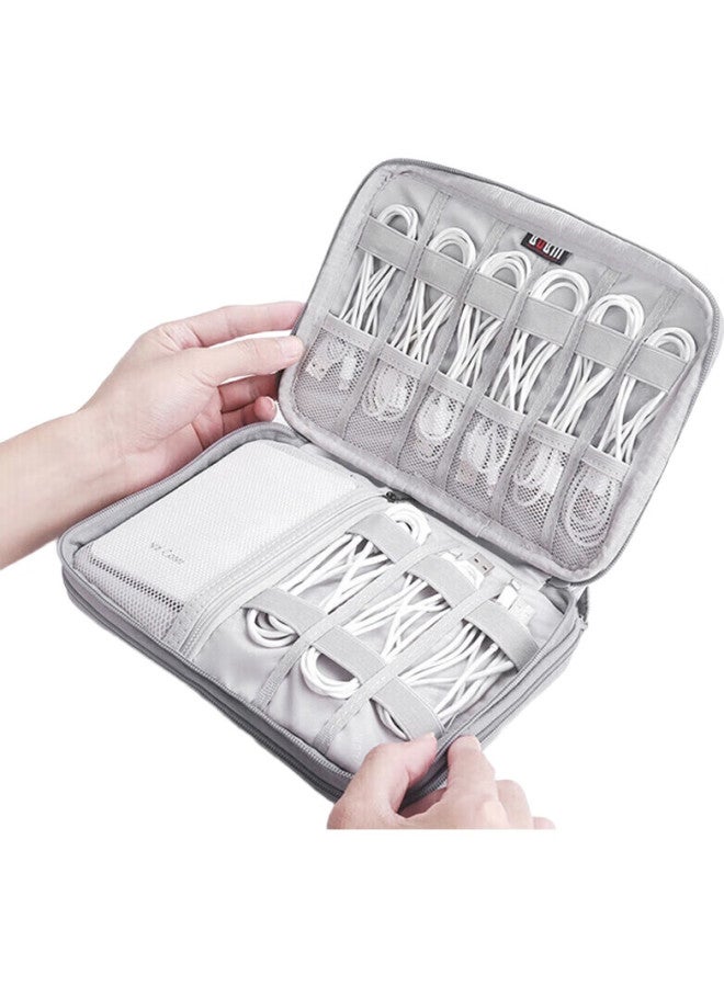 Bubm Earphone Data Cable Storage Pouch, Multi-Functional Digital Power Charger Case, Hard Drive Usb Flash Drive Travel Portable Organizer Bag, Small Double-Layer Disd-Myb - Image 3