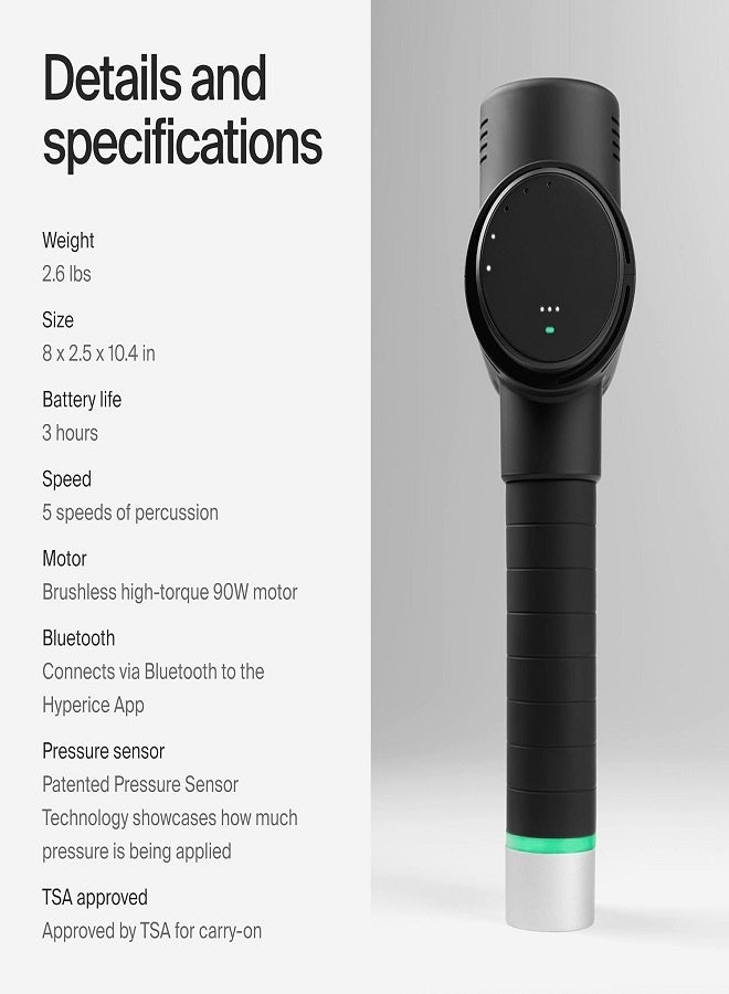 HYPERICE Hypervolt 2 Pro - Featuring Quiet Glide Technology - Handheld Percussion Massage Gun | 5 Speeds, 5 Interchangeable Heads | Helps Relieve Sore Muscles and Stiffness (Hypervolt 2 Pro) FSA-HSA Approved  - Image 3
