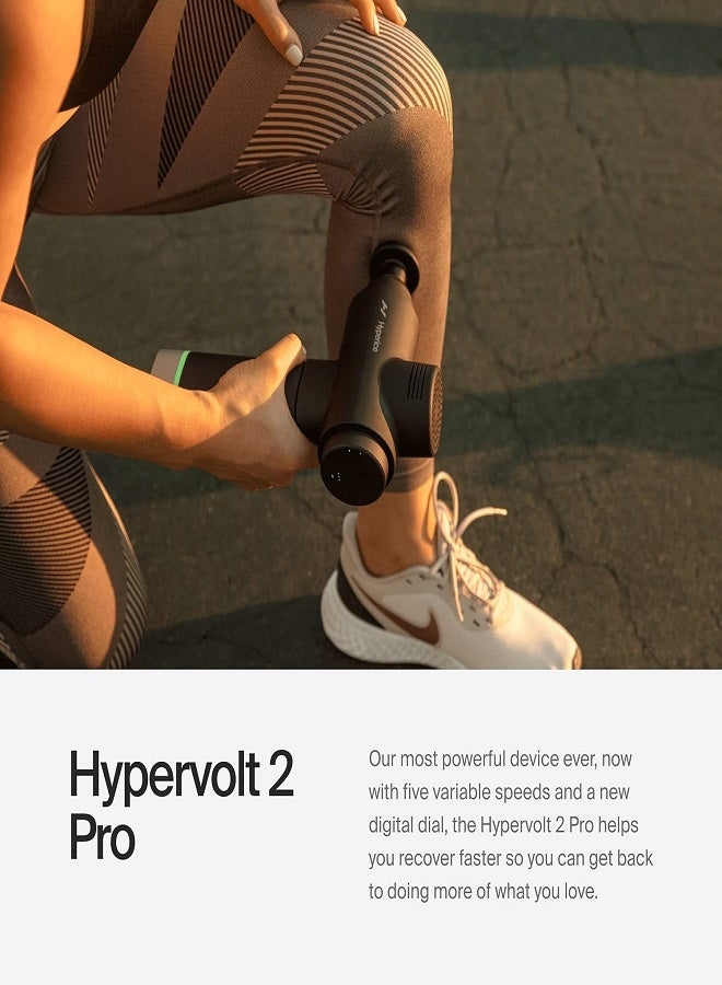 HYPERICE Hypervolt 2 Pro - Featuring Quiet Glide Technology - Handheld Percussion Massage Gun | 5 Speeds, 5 Interchangeable Heads | Helps Relieve Sore Muscles and Stiffness (Hypervolt 2 Pro) FSA-HSA Approved  - Image 5