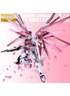 Gundam Assembled Model MG Attacks Free MB Red Heretic Phoenix Perfect Unicorn Mech Handmade Toy-Color:MG-Cherry Blossom Free 2.0 [with White Bracket + Cherry Blossom Sticker] Collection And Delivery Tools-Specifications:Tool Set Of Four + LED Lights