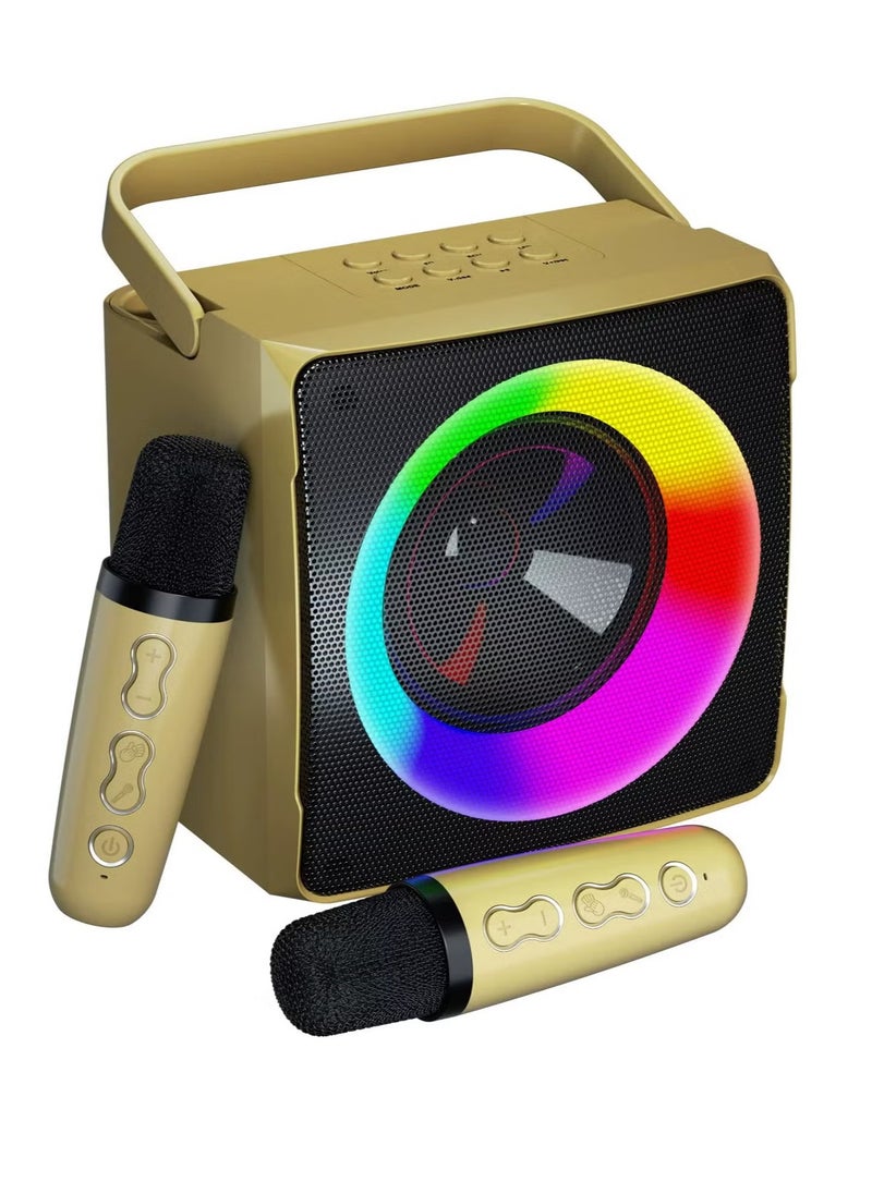 SDRD - Karaoke Bluetooth Speaker with 2 Wireless Microphones – Portable, High-Quality Sound System for Home Parties, Singing, and Events - Image 1