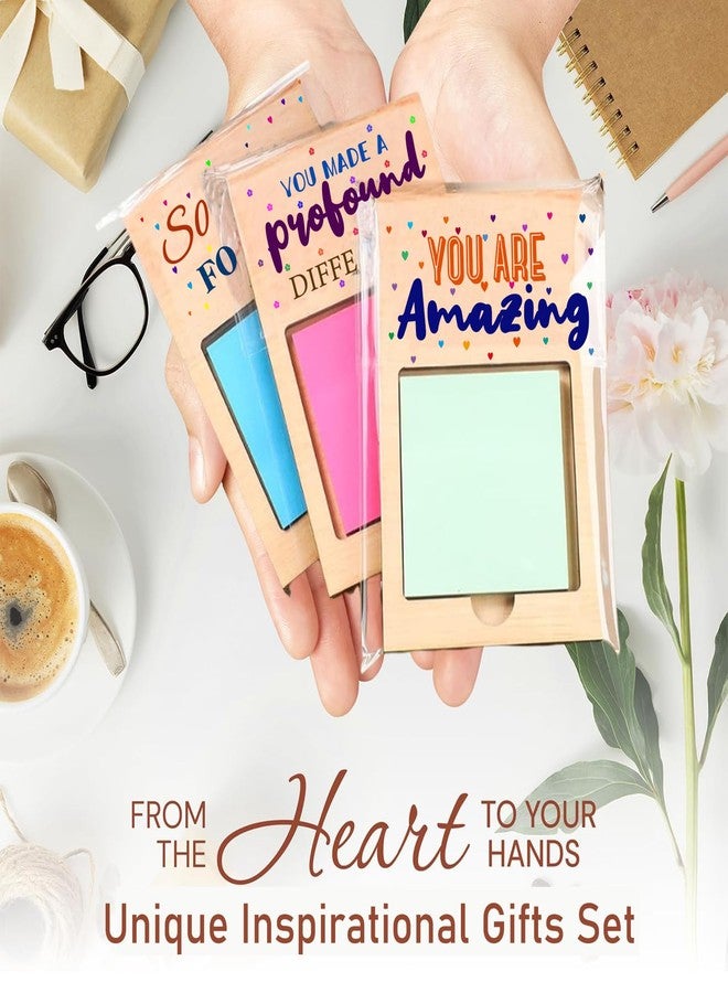 KUNHEHO 10 Set Employee Appreciation Gifts Sticky Notes Holder Bulk Thank You Gifts for Coworkers Staff Team Inspirational Gifts for Classroom Teacher Student Supplies - Image 3