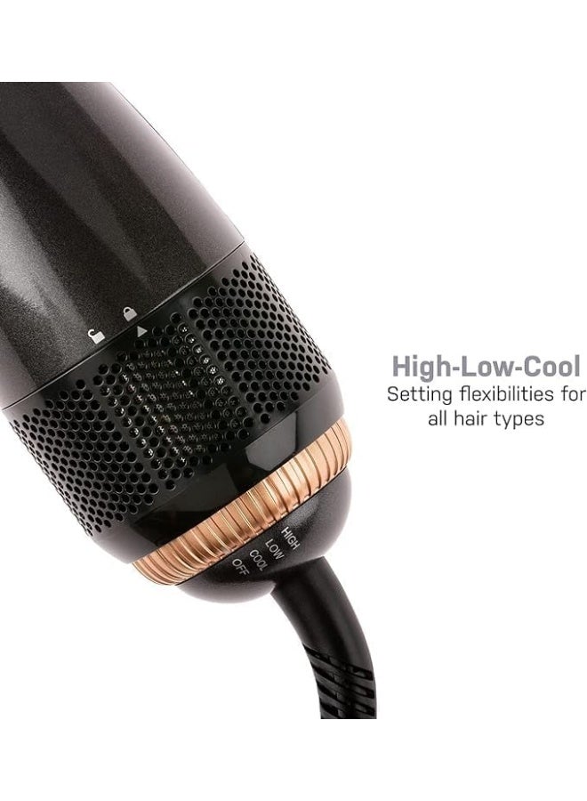 Joy Care 2-in-1 Ceramic Ionic Hair Dryer and Styler – Hot Air Brush With Dual Function for Drying and Straightening, Anti-Frizz Ionic Technology, Ceramic-Coated Barrel, Multiple Heat Settings, Lightweight Ergonomic Design for All Hair Types – Black/Beige - Image 5