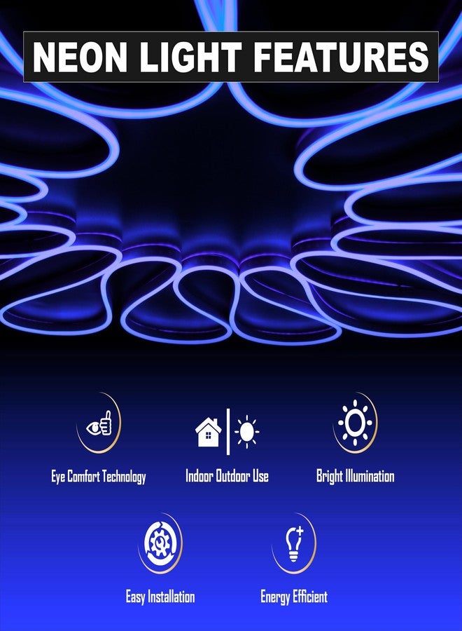 Forus 3 Meter LED Neon Strip Light - Blue, Flexible Waterproof Cuttable Rope Lights, Indoor Outdoor Diwali Decorative Cove Lighting, Home Decor, Festival, Villa Decorations, 6-Months Warranty - Image 2