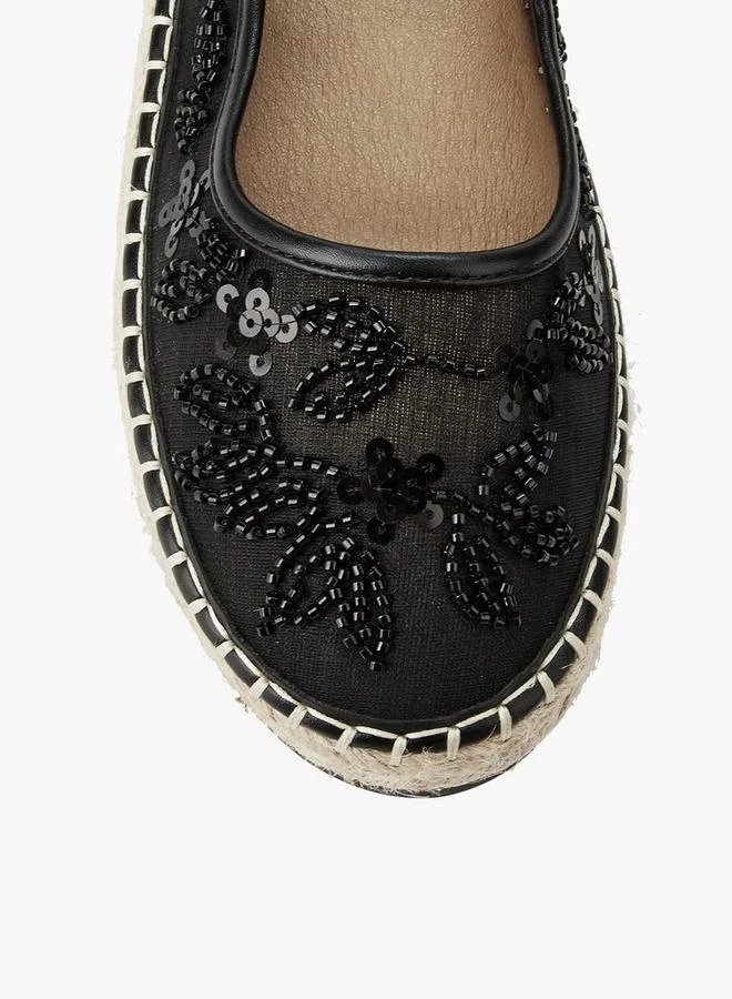 Celeste BLACK Women Sequin Embellished Ballerina Shoes for Women | Best Price UAE