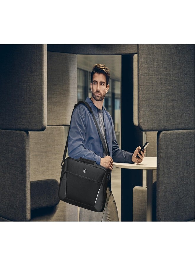Wenger Swiss Designed XE Compact Brief 16, Laptop Briefcase with Tablet Pocket, Includes Essentials Organiser, Comes with Detachable Shoulder Strap, Black | 17 litres (653299) - Image 4
