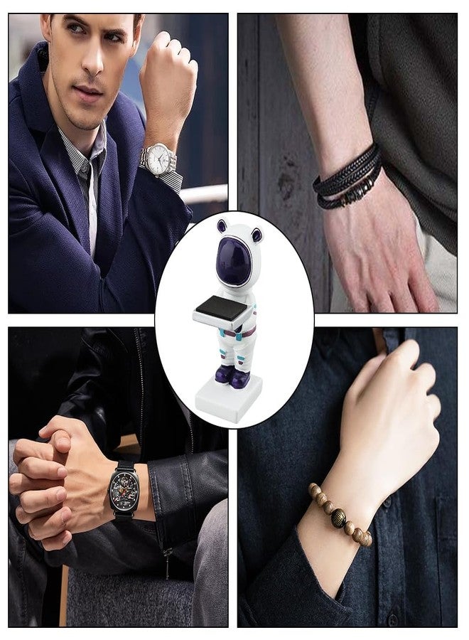 beiyoule Single Watch Display Stand, Resin Figurine Model Wristwatch Holder Home Office Countertop Decorative Storage Rack for Display Watch Jewelry Bracelet Necklace (White) - Image 5