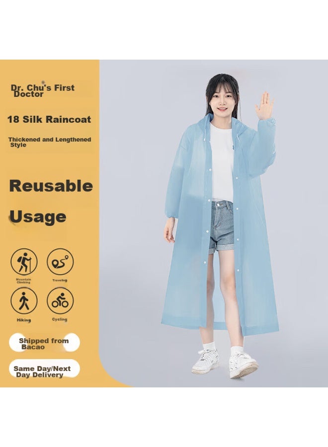 Dr.chu Disposable Raincoat For Children And Adults, Thickened And Extended Full-body Design, Heavy Rain Protection, Portable, Outdoor, Elementary School Student-specific Poncho - Image 1