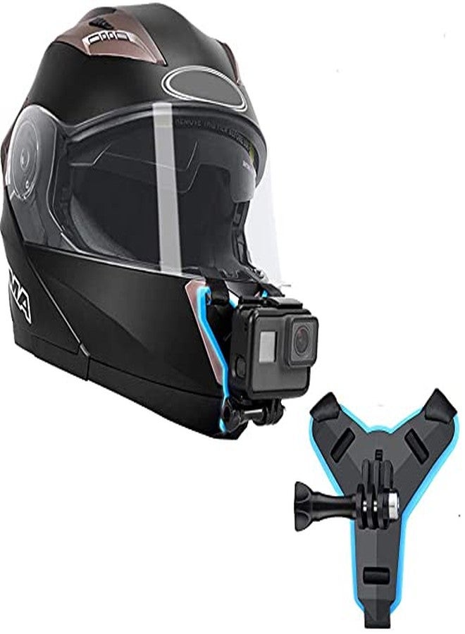سبايكارت حامل تثبيت خوذة الدراجة النارية من SPYKART، حامل ذقن مدمج، حزام خوذة لكاميرا DJI Osmo Action و GoPro Hero - Image 2