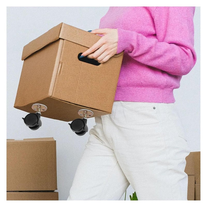 Self Adhesive Swivel Brake Casters 4Pcs Universal Furniture Wheels White - Image 5