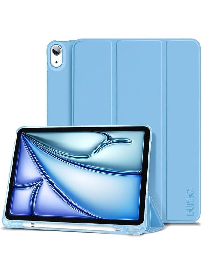 vesus Sky Blue Trifold Stand Case for iPad Air (13-inch, M2 2024) & iPad Pro 12.9-inch (4th/5th/6th Gen) with Pencil Holder - Image 1