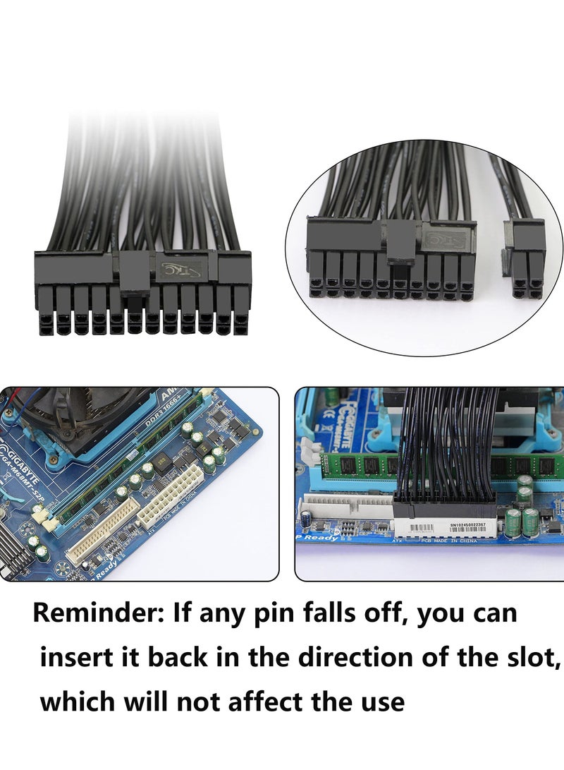 SYOSI Dual PSU Power 24-pin ATX Motherboard Splitter Cable, PSU Power Extension Cable, 24-pin for Dual ATX Motherboard Extension Cable PSU Female to Male Y Adapter Cable -1 Ft  - Image 4