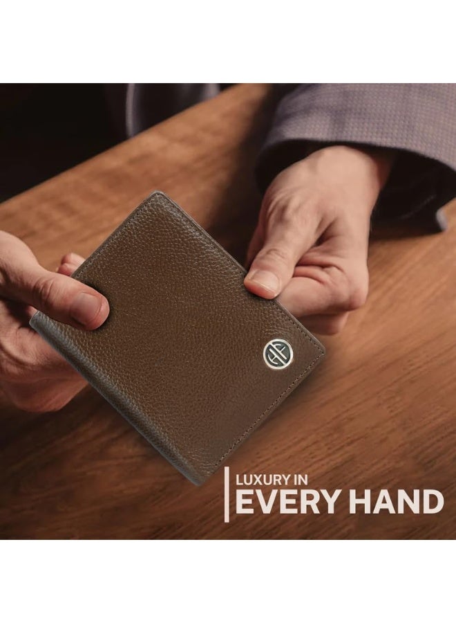 HAMMONDS FLYCATCHER RFID Protected Bi-Fold Wallet for Men Leather Original, Mens Wallet, Leather Wallets for Men, Stylish Purse with 4 Card Slots, 3 ID Slot, Coin Pocket, Gift for Mens, Brushwood - Image 2
