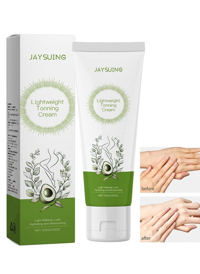 Jaysuing Lightweight Tonning Cream,Tone-Up Cream For Skin Lightening - Whitening Cream For Face And Skin, Skin Lightening Cream, Lighten Up Face Cream For Brighten, Moisturize, Concealer, Light Makeup Cream, Lazy Face Cream 100g - Image 1