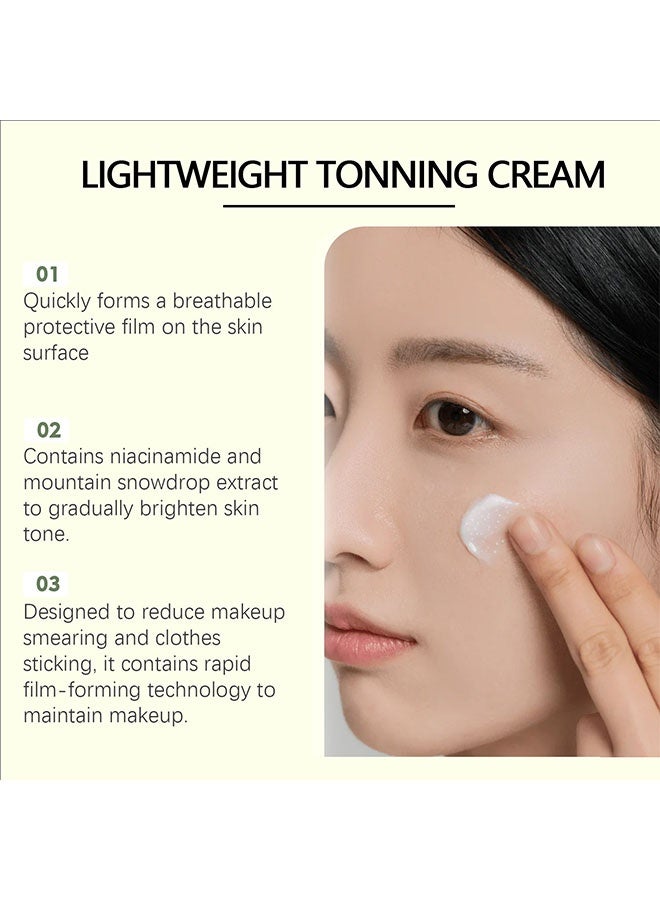 Jaysuing Lightweight Tonning Cream,Tone-Up Cream For Skin Lightening - Whitening Cream For Face And Skin, Skin Lightening Cream, Lighten Up Face Cream For Brighten, Moisturize, Concealer, Light Makeup Cream, Lazy Face Cream 100g - Image 4