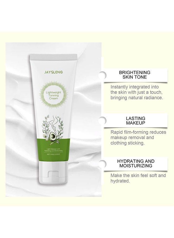 Jaysuing Lightweight Tonning Cream,Tone-Up Cream For Skin Lightening - Whitening Cream For Face And Skin, Skin Lightening Cream, Lighten Up Face Cream For Brighten, Moisturize, Concealer, Light Makeup Cream, Lazy Face Cream 100g - Image 2