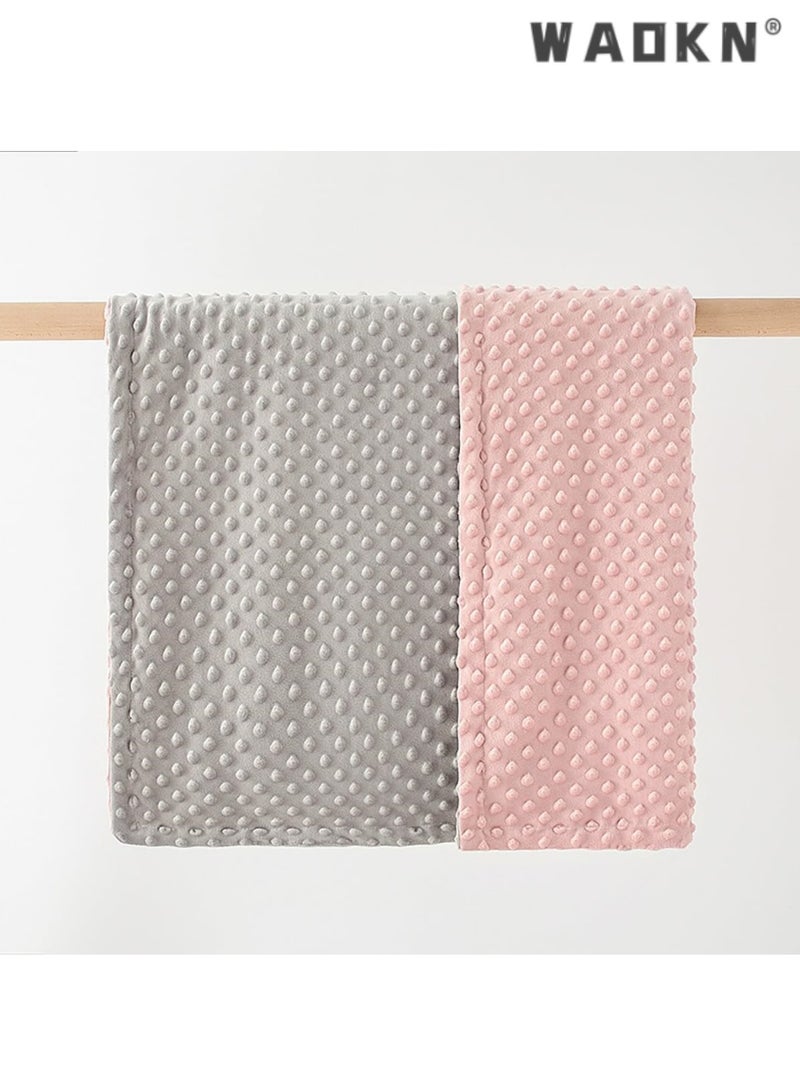 WAOKN Baby Blanket for Boys Girls, Soft Warm Plush Minky Baby Blanket with Dotted Backing, Newborn Double Layer Receiving Blanket for Stroller Crib - Image 2
