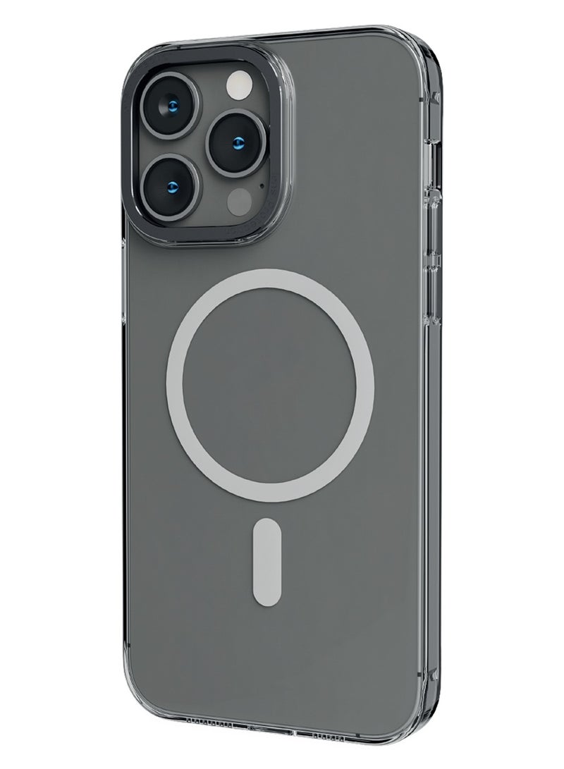 LEVELO MagSafe Sensa Clear Back Case For iPhone 14 Pro Max - Clear/Gray - Image 2