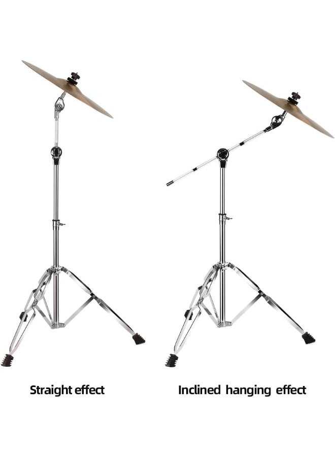 YOUWE7 Boom Cymbal Stand, Adjustable Cymbal Stand for Drum Hardware Percussion Mount Holder Gear Set Drum Hardware Set for Mounting Crash, Ride, Splash Cymbals, Double Braced Legs with Rubber Feet - Image 2