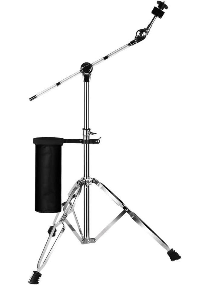 YOUWE7 Boom Cymbal Stand, Adjustable Cymbal Stand for Drum Hardware Percussion Mount Holder Gear Set Drum Hardware Set for Mounting Crash, Ride, Splash Cymbals, Double Braced Legs with Rubber Feet - Image 1