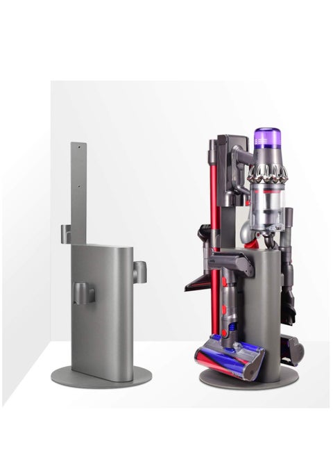 Vacuum Stand Holder for Dyson V15 V12 V11 V10 V8 V7 V6 Cleaner, Stable Metal Storage Rack, Drill-free Organizer Bracket Compatible with Dyson Cordless Vacuum Cleaner and Its Tools, Grey