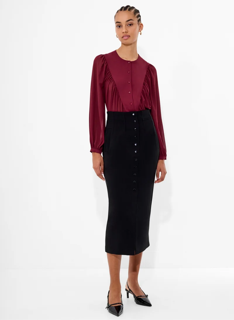 French Connection Eden Wesley Balloon Sleeve Shirt