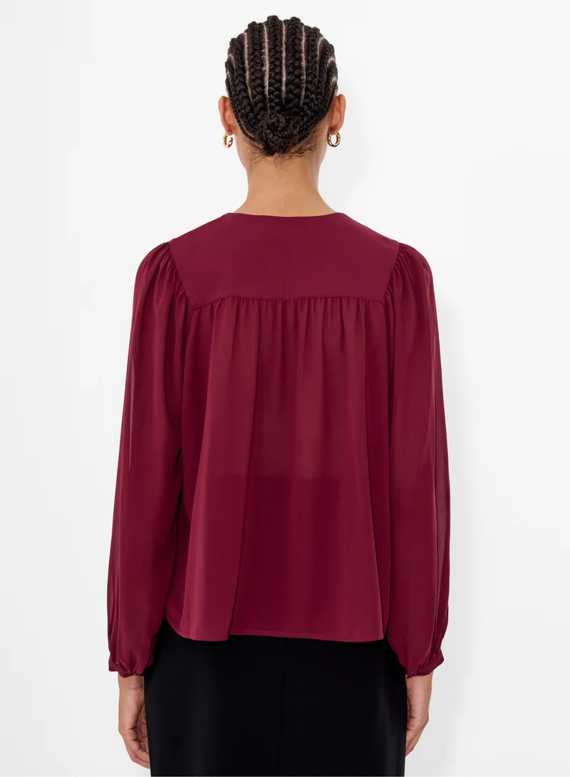 French Connection Eden Wesley Balloon Sleeve Shirt