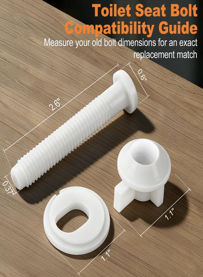 LRVAE 4 Sets Toilet Seat Screws, Including Plastic Bolts, Nuts and Washers, Durable Toilet Seat Bolts Replacement Kit to Fix Loose Top, Sleek Toilet Lid Hardware Screw 3-in-1 Fasteners - Image 2