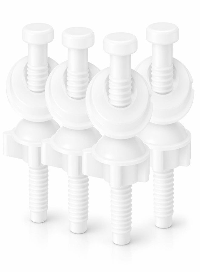 LRVAE 4 Sets Toilet Seat Screws, Including Plastic Bolts, Nuts and Washers, Durable Toilet Seat Bolts Replacement Kit to Fix Loose Top, Sleek Toilet Lid Hardware Screw 3-in-1 Fasteners - Image 1