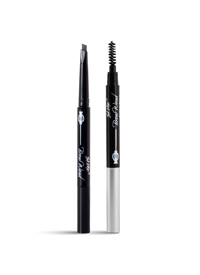 SKONE Cosmetics Brow Wand Eyebrow Pencil-Retractable Brow Pencil with Brush-Long Lasting, Waterproof Eyebrow Makeup Pencil Liner for Sleek Eyebrows-Eye Brow Definer-Chocolate for Brunettes, 0.1 oz  - Image 1