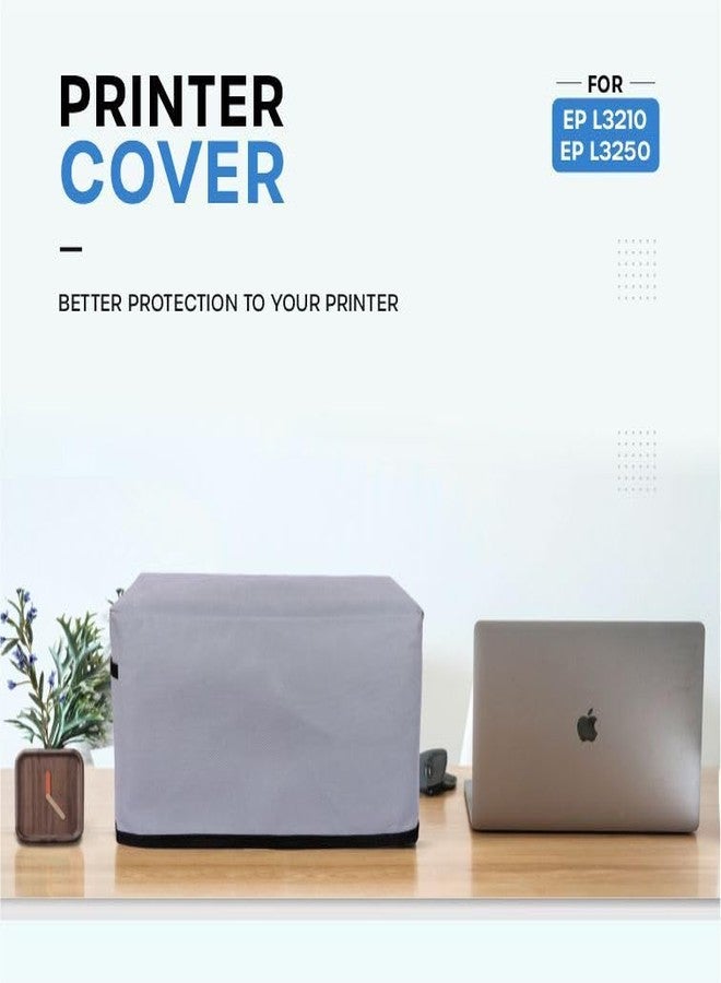 Crasome Dust & Water Proof Printer Cover for Epson EcoTank L3252 / L3250 / L3211 / L3260 / L3210 (Grey) - Image 2