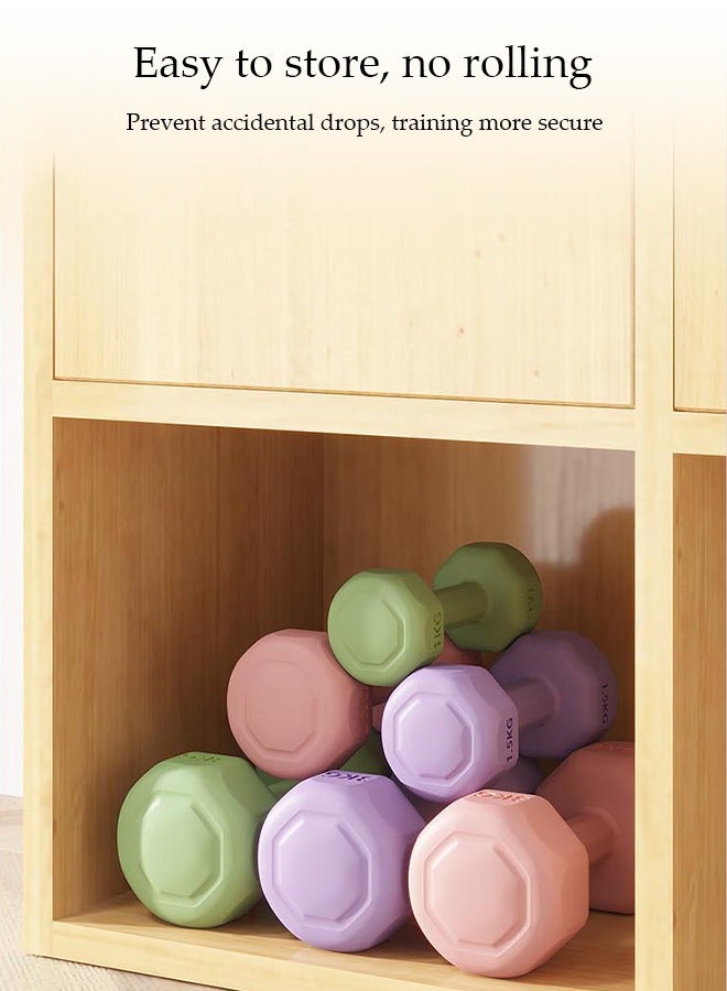 DUNISO 2 قطع دمبل، دمبل للياقة البدنية، دمبل لرفع الأثقال، مع مقابض مضادة للانزلاق، قابلة للغسل، مناسبة للرجال والنساء، مناسبة للياقة البدنية، الاستخدام المنزلي، التمارين، رفع الأثقال، اليوغا، وردي - Image 5