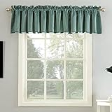Sun Zero Barrow Energy Efficient Rod Pocket Curtain Valance, 54" x 18", Mineral - Image 1