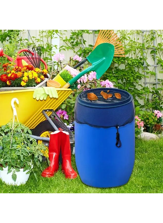 قطعتان من أغطية براميل المطر المتينة، شبكة سوداء مقاومة للحشرات، لجمع مياه الأمطار في الخارج - Image 3