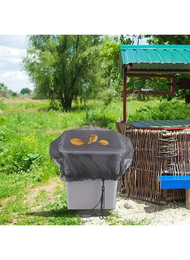 قطعتان من أغطية براميل المطر المتينة، شبكة سوداء مقاومة للحشرات، لجمع مياه الأمطار في الخارج - Image 4