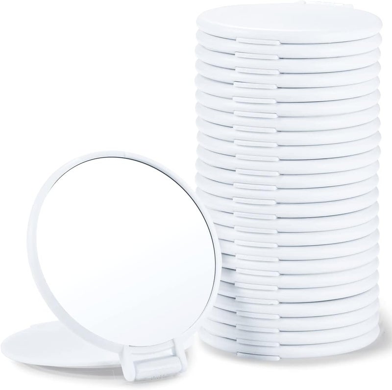 Getinbulk Compact Mirror Bulk, Round Makeup Mirror for Purse, Set of 24 (White)