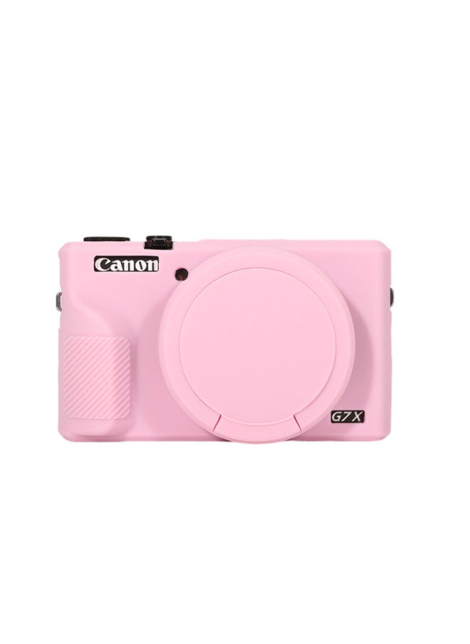 Generic Suitable For Canon G7XMarkIII Camera Silicone Protective Cover G7X3 Protective Cover Camera Bag Soft Case Anti-drop-Color:G7x3 Rubber Sleeve Pink  - Image 1