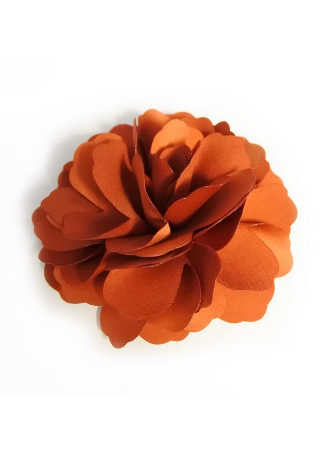 Meilliwish Camellias Flower Hair Clip And Brooch Pin 1 Pcs(A74)(Orange) - Image 1
