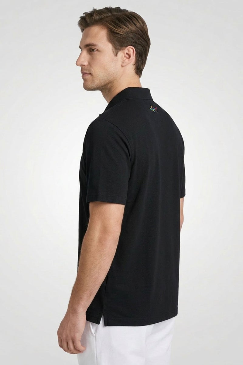 Greg Norman Men Sportswear Fit Short Sleeves Outdoor Polo Shirt, Black - Image 3