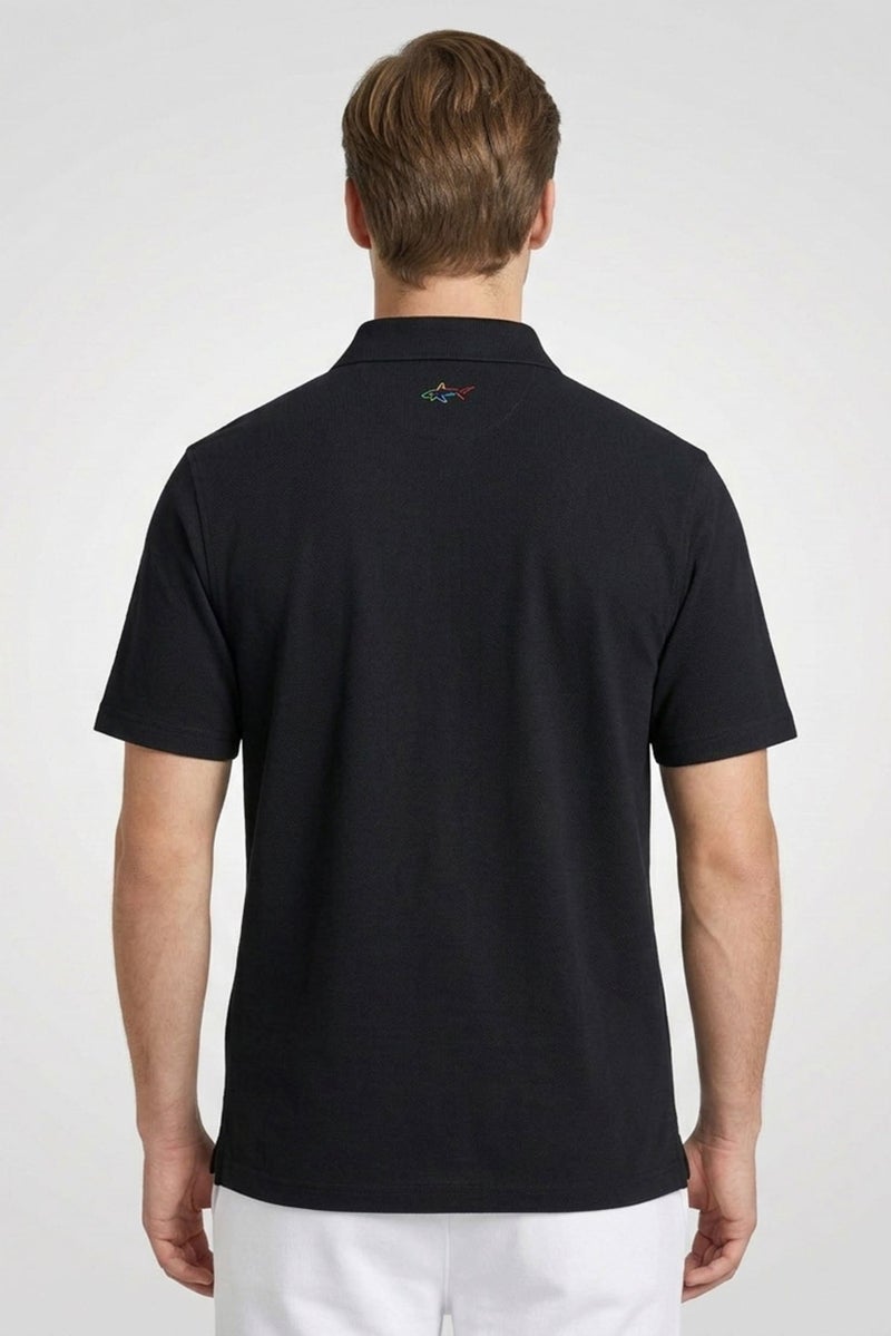 Greg Norman Men Sportswear Fit Short Sleeves Outdoor Polo Shirt, Black - Image 4