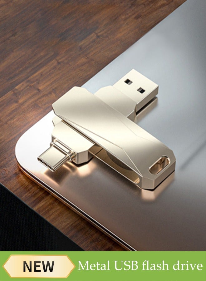 32GB Double Interface Flash Drive,High Speed USB Flash Drive ,Type-C and USB Double Interface,360-degree Rotating Protective Cover, Durable and Sturdy，for Record Data Transmission Data,for Smartphon  - Image 1