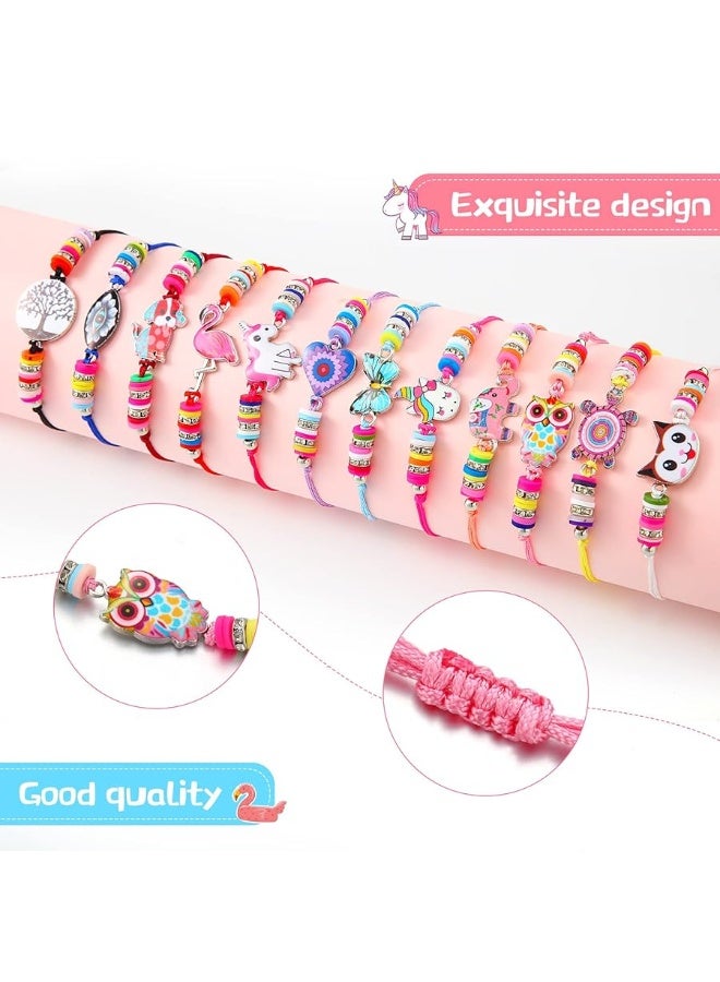 Sureio 24 قطعة مجموعة مجوهرات للبنات الصغيرات قلادة يونيكورن للأطفال سوار منسوج حلقة للبنات للعب دور في حفلات التنكر (أسلوب حيوي) - Image 2